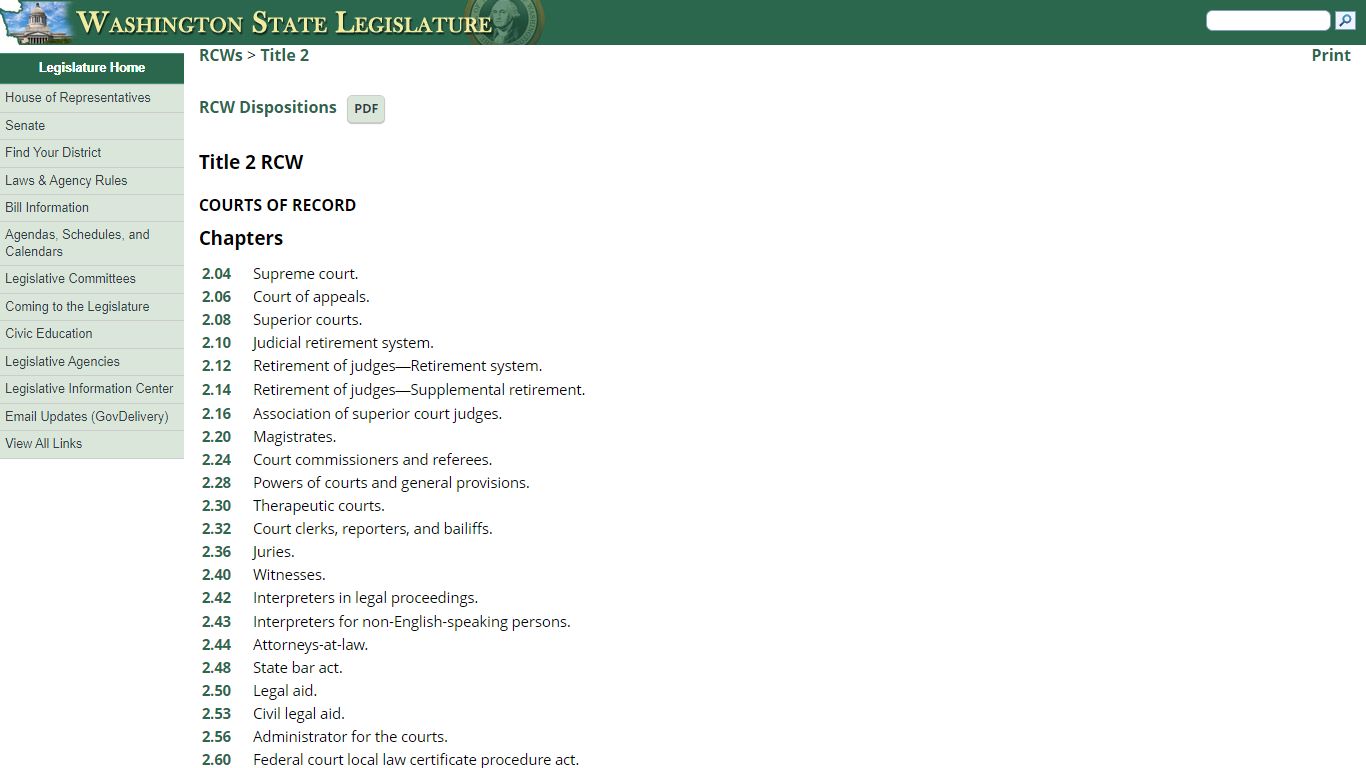 Title 2 RCW: COURTS OF RECORD - Washington